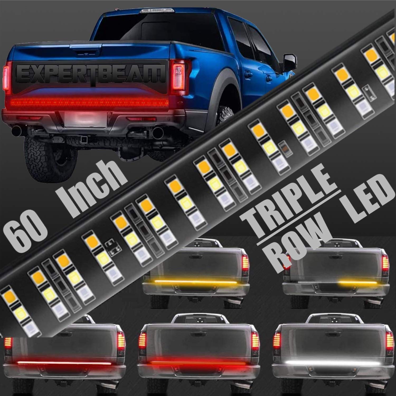 Buy EXPERTBEAM Tailgate Light Bar 60 Inch Triple Row 504 LED 5