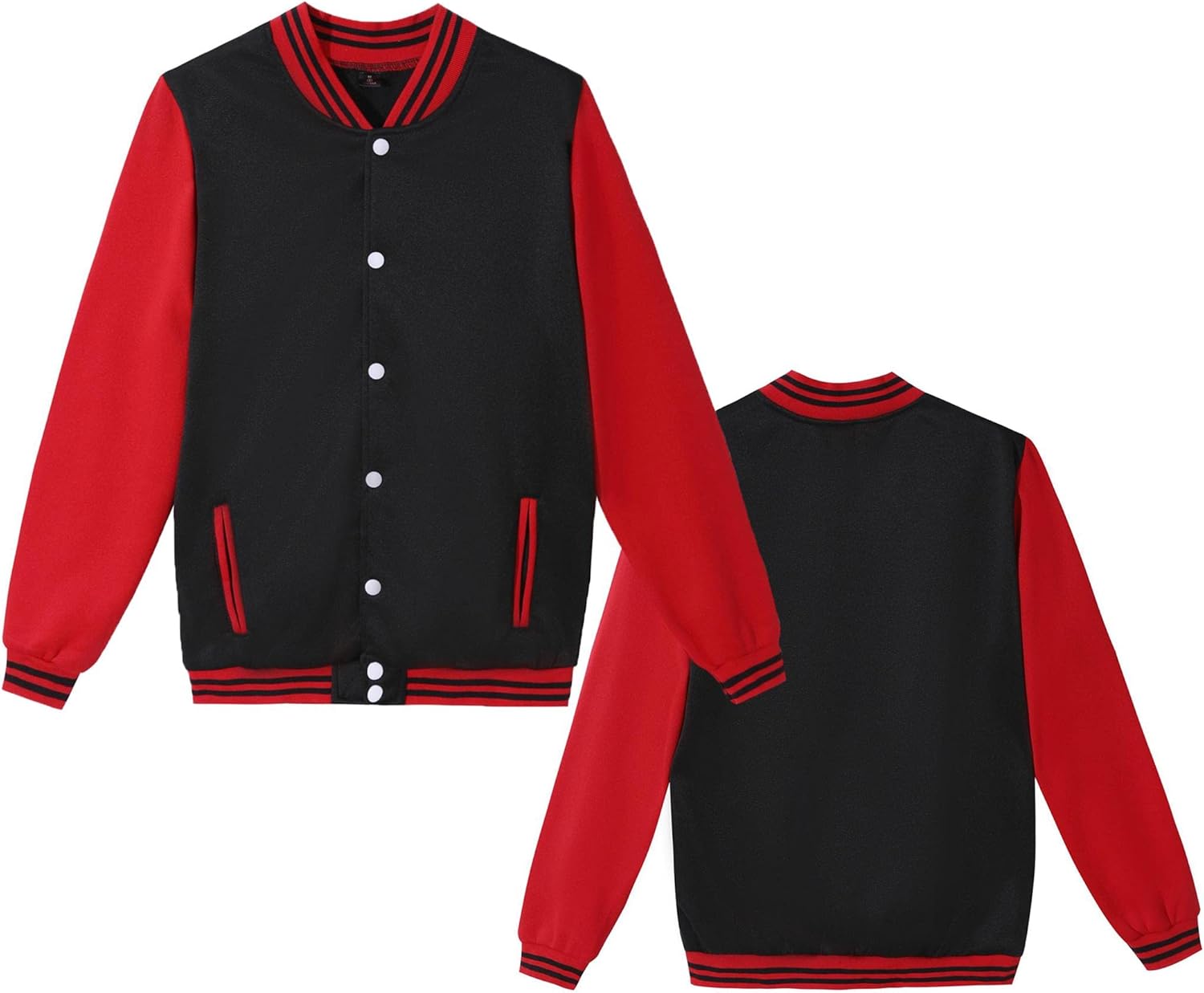 Mowbeat Women Baseball Jacket Varsity Uniform Unisex Adult Long Sleeve Casual Loose Cardigan Men's Track Jacket - Image 3