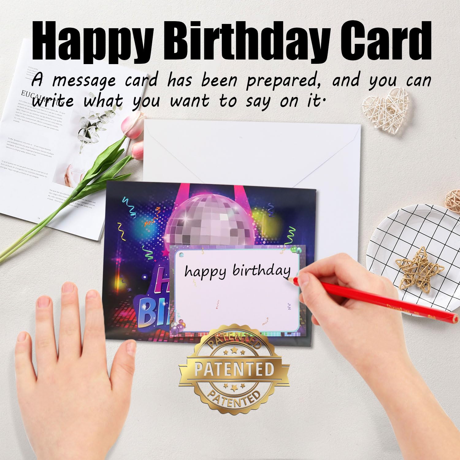 Geburtstagskarte mit Katze, 3D-Pop-Up-Geburtstagskarten | Mit bunten Lichtern und Musik, Happy Birthday Geschenkkarte für Kinder, Jungen, Mädchen, Männer, Frauen, Ehefrau