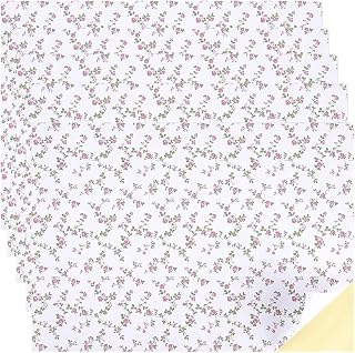 CRASPIRE 6 Sheets Mini House Rose Floral Wallpaper Floorboards Rural Self Adhesive Victorian Vintage Miniature Floor Wall Paper 12.7x8.3in DIY Mini Peel and Stick Decal Stickers Living Room Decoration