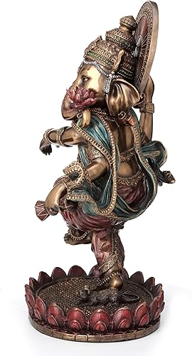 Miniatura 3 de Veronese Design 8 14 pulgadas bailando Ganesha hindú Dios ídolo frío fundido estatua de resina acabado de bronce