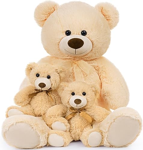 Miniatura 6 de MorisMos Ositos de peluche gigantes con bebés, oso grande para mamá con 2 bebés de peluche para baby shower, peluche de oso grande para Navidad, 36