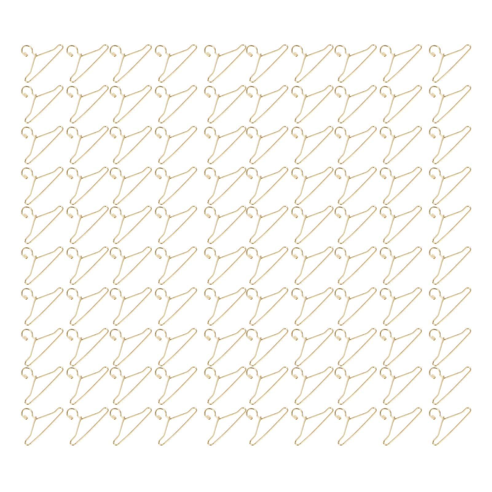 Doll Clothes Hanger, Mini Clothes Hanger Proof Exquisite Metal for Doll Clothes Accessories (Gold)