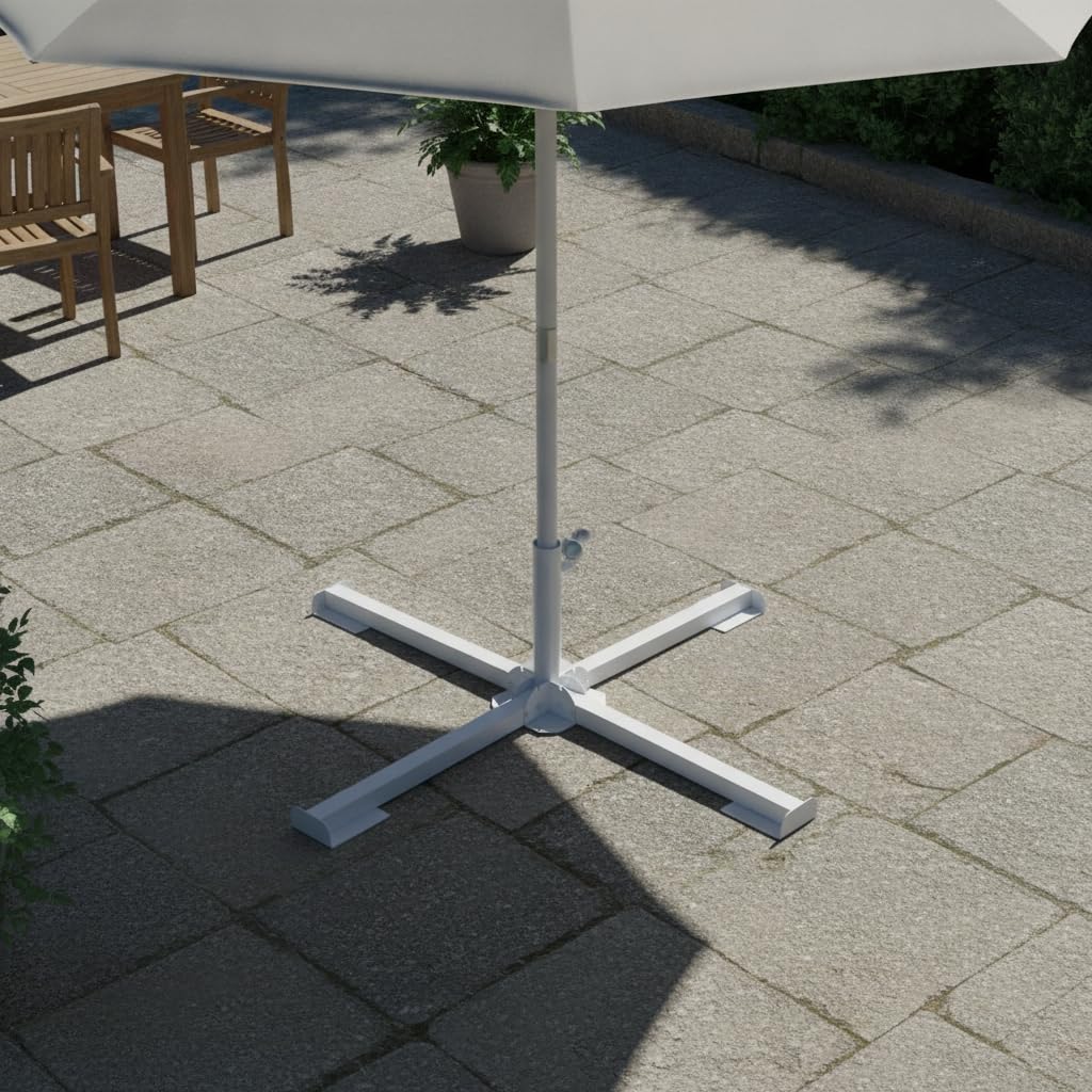 Base Ombrellone da Esterno Supporto Ombrello Piedistallo Parasole Piede Pieghevole a Croce in Acciaio Leggero 14kg Adatta a Terrazza Giardino Mercato Campeggio
