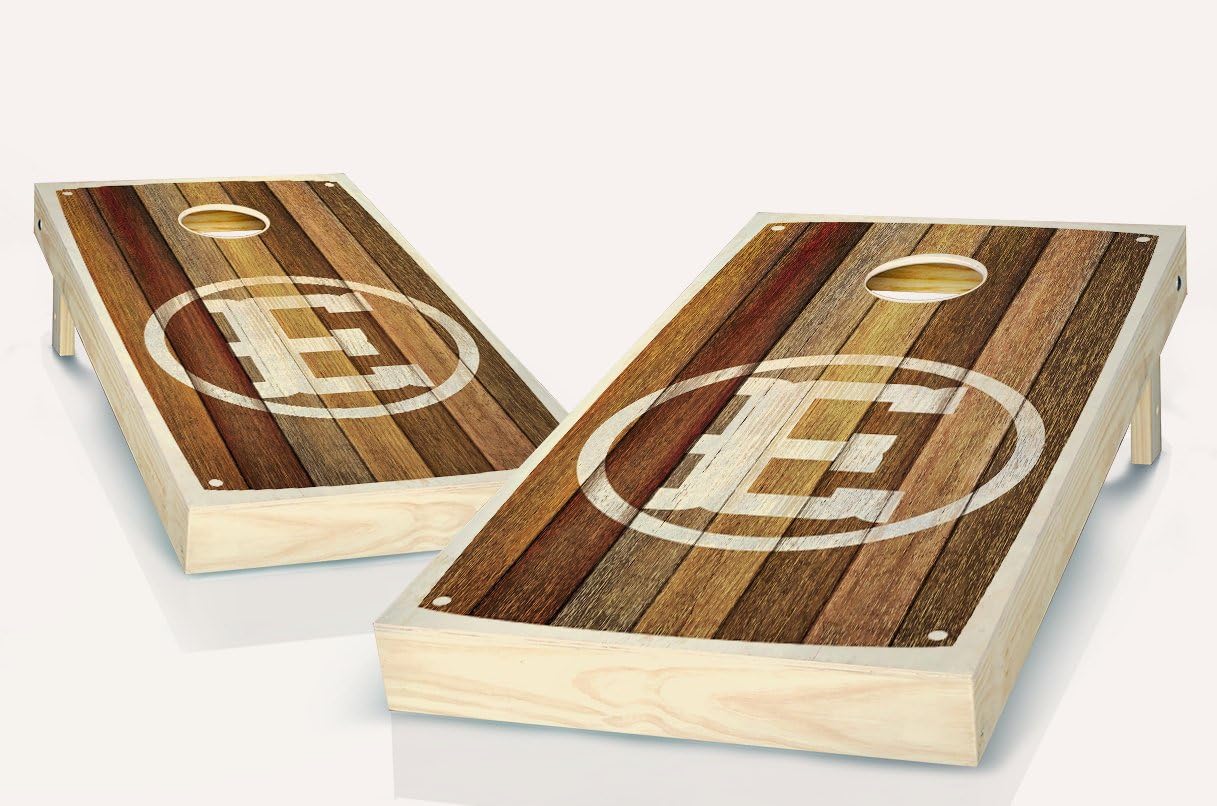 Stained Custom Cornhole Boards Regulation Size Game Set Baggo Bean Bag Toss + 8 ACA Regulation Bags