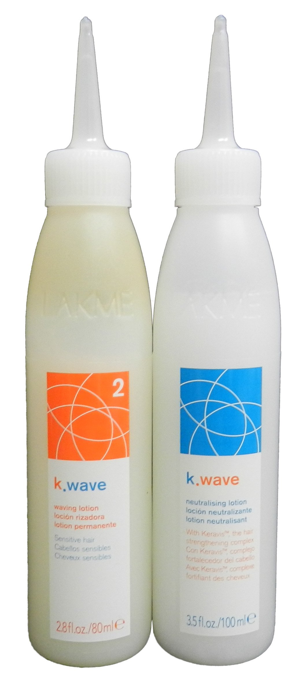 LAKME K.wave Sistema de Permanente Profesional para Cabello Sensible, con Keravis™ Active Care Complex, Kit con Loción Rizadora 80ml y Neutralizante 100ml, Nº2
