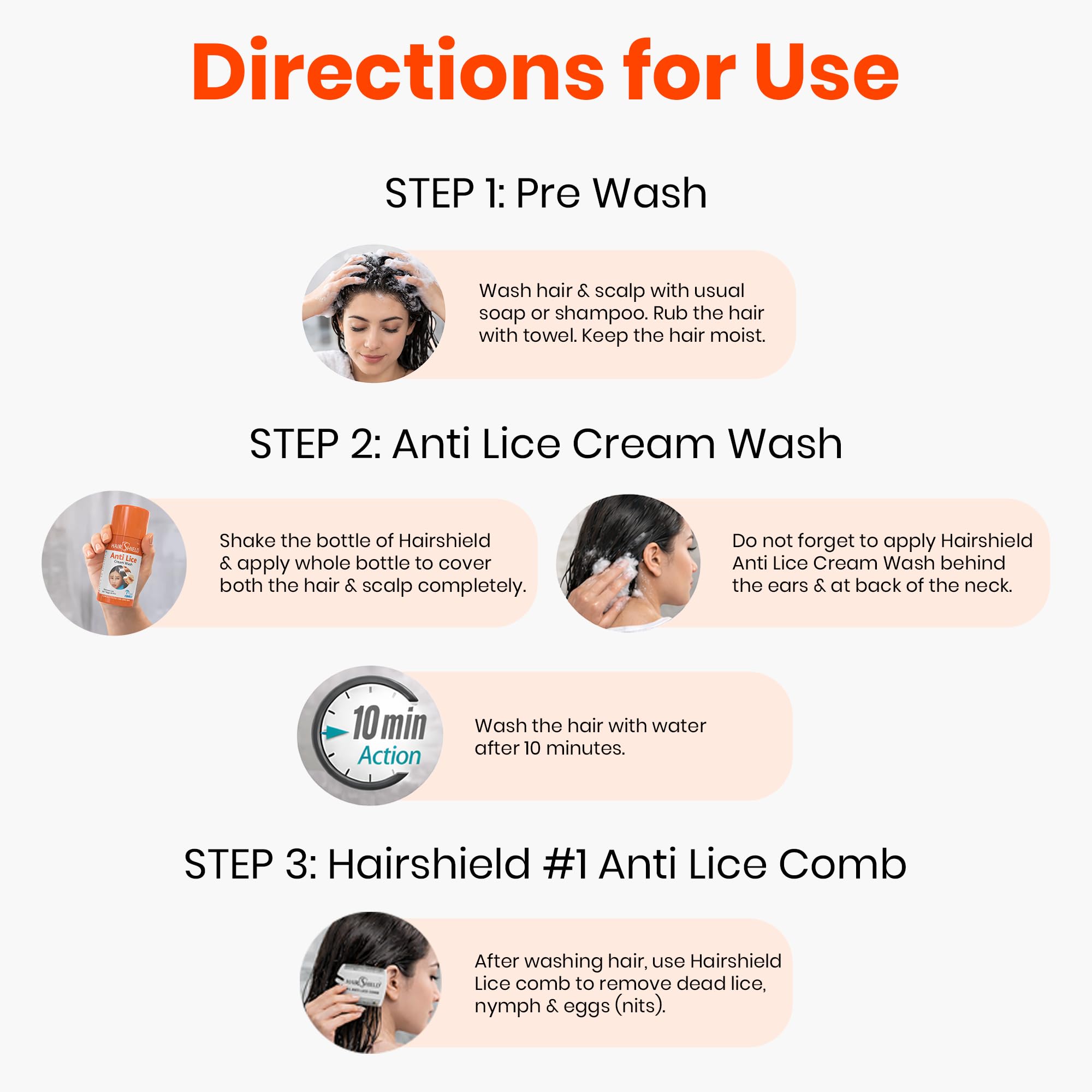Hairshield Anti Lice Cream Wash | Made with Guldaudi, Reetha & Shikakai | Trusted by Mothers | Safe for Babies, Children, Men & Women | Pack of 2 4