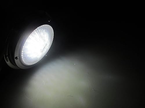 Miniatura 6 de Pactrade Marine Luz de cúpula de 12 V - lente de 4 pulgadas, LED blanco frío, luz de barco de acero inoxidable con interruptor basculante integrado,