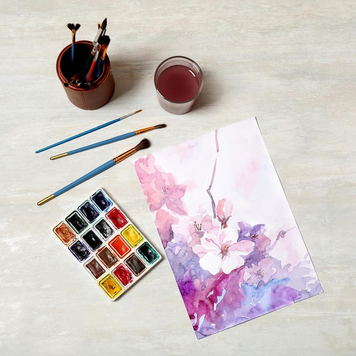 FVIEXE 300 Sheets 5x7 Watercolor Paper, 140lb/300gsm Cold Press Water Color Paper Bulk Textured Cotton Drawing Paper, Art Supplies for Artist, Watercolors, Acrylic Painting