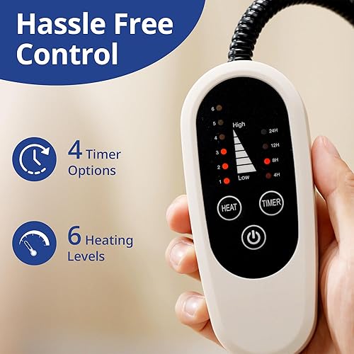 NICREW Cat Heating Pad, Temperature Adjustable Heated Cat Bed with Auto Shut Off Timer, Indoor Pet Heated Bed Mat for Small Dogs, 17.7 x 15.7 Inches(Khaki,17.7"L x 15.7"W x 0.4"Th)