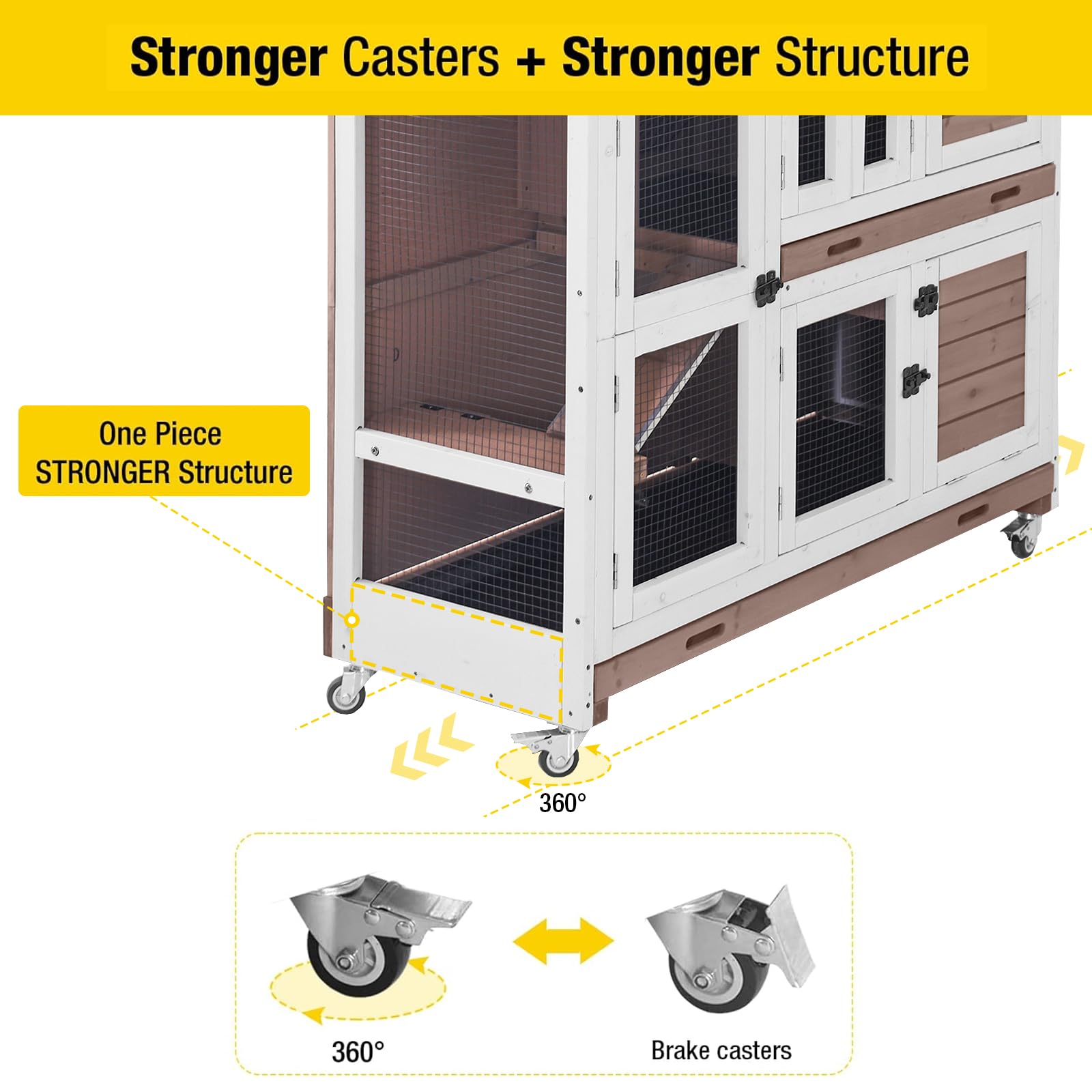 y⭐︎Rabbit Amazon.com : Aivituvin Rabbit Hutch Bunny Cage with Wheels