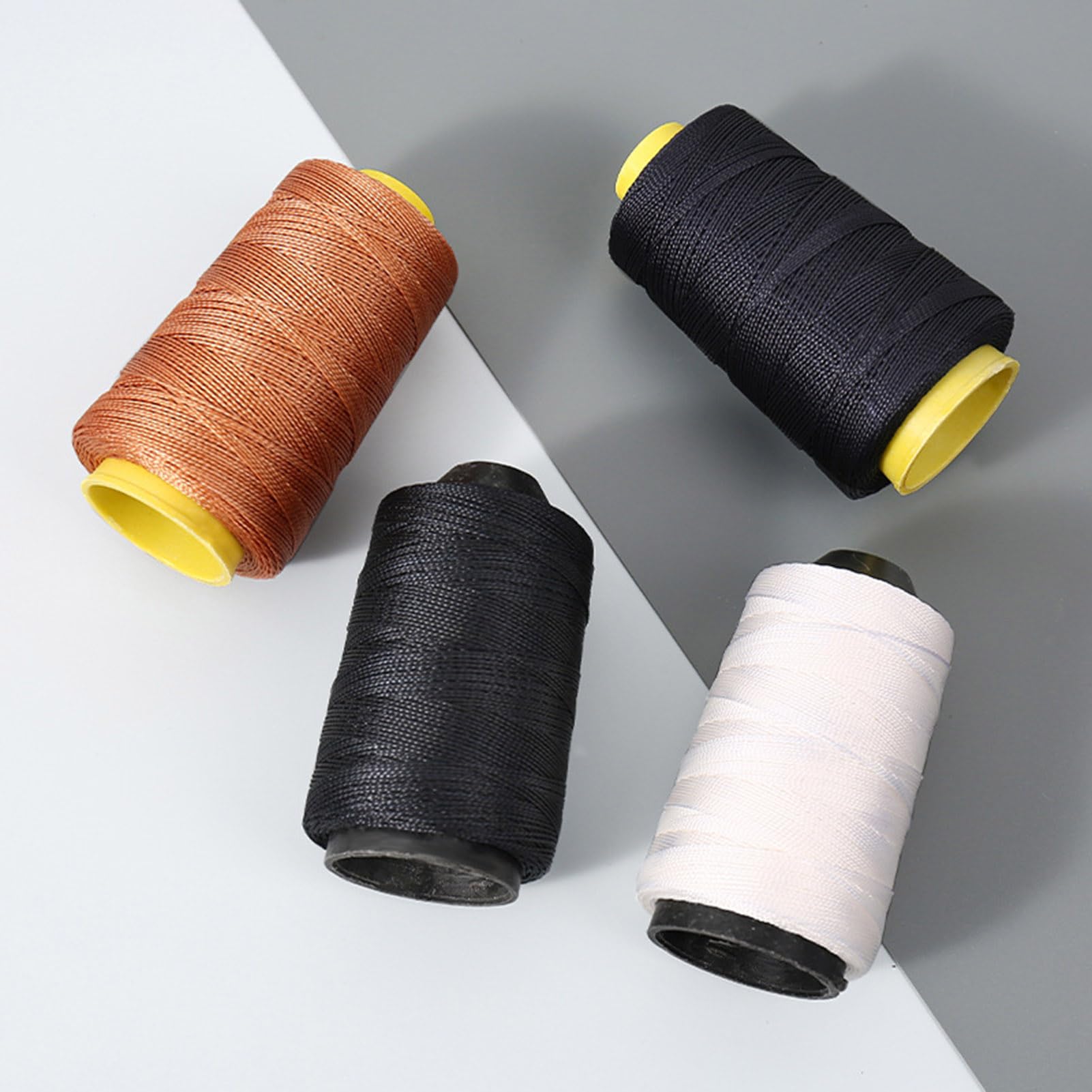 Kit di riparazione per tappezzeria, kit da cucito in pelle, filo cerato da 600 m con 14 aghi per pelle, aghi resistenti per tela e pelle con filo cerato, 3 rotoli da 200 m/rotolo