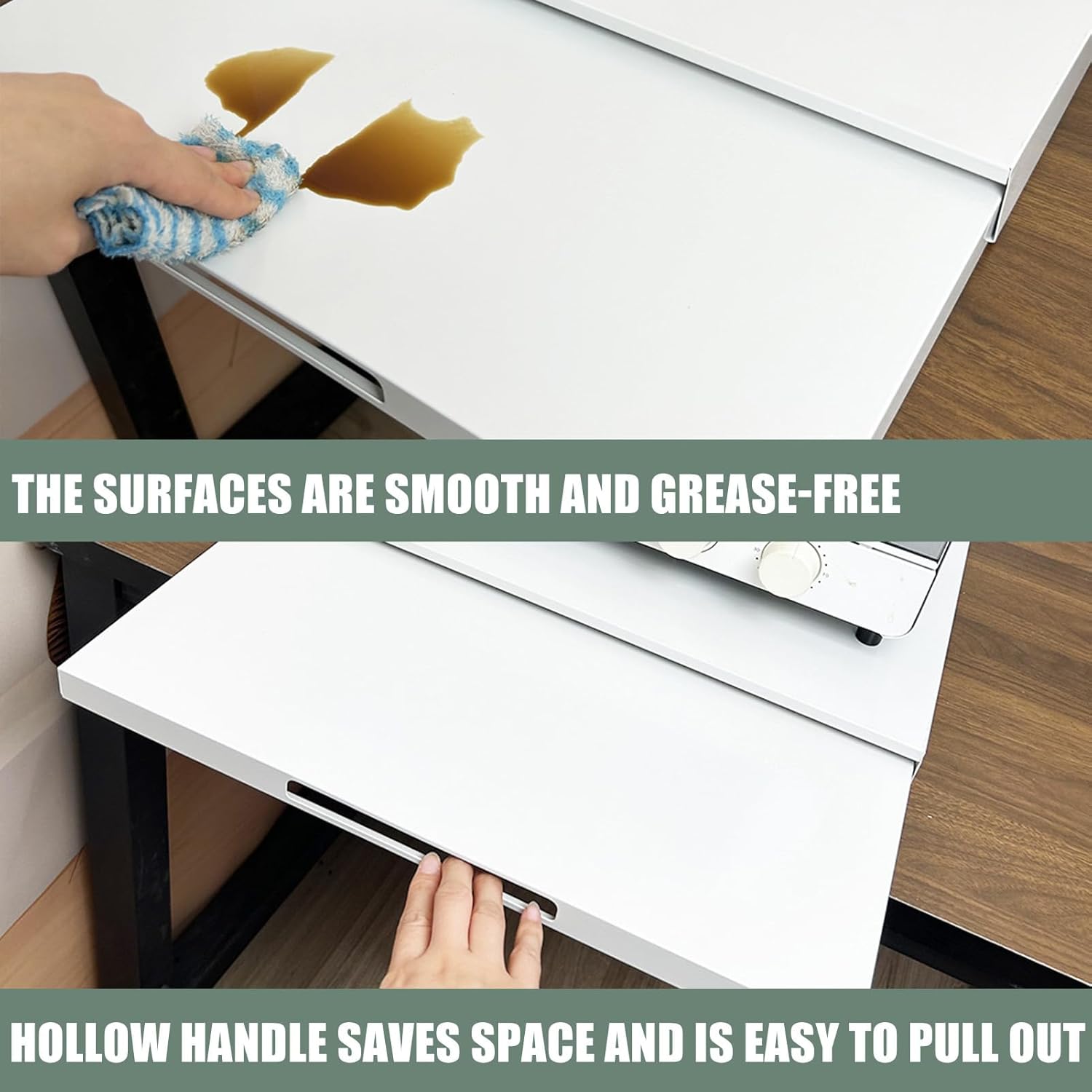 電子レンジ用棚 - 引き出し式オーブンオーガナイザー 滑り止めカウンタートップオーブンオーガナイザー | 炊飯器&amp;コーヒーマ