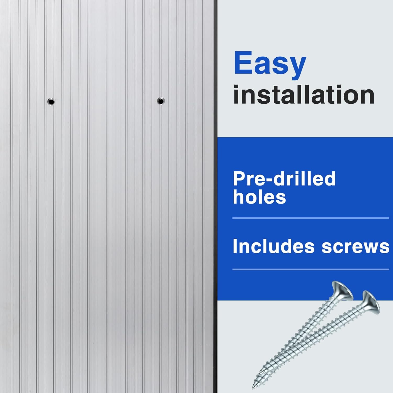 Zonon 2 Pcs Aluminum Door Threshold 12 x 48 Inches Anti-Slip Floor Thresholds Strip Easy to Cut and Install for Flat Transition Saddle Low-Profile Doorways Sill
