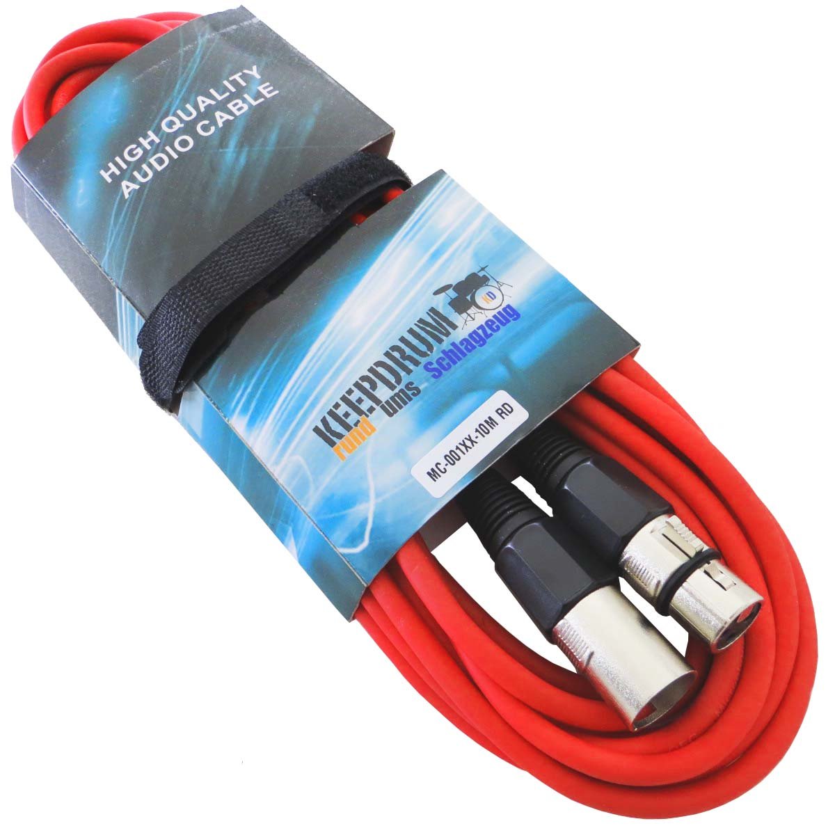 Set 4 Cavi XLR Maschio-Maschio 10 Metri - Per Microfoni, Audio DMX, Colore Nero Con Fascette