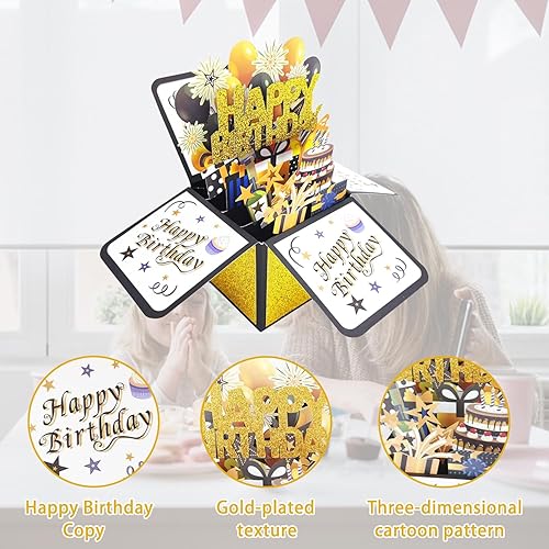 Miniatura 2 de Tarjetas emergentes de mariposa morada, tarjeta de felicitación 3D de feliz cumpleaños, para todas las ocasiones, cumpleaños, día de la madre, día