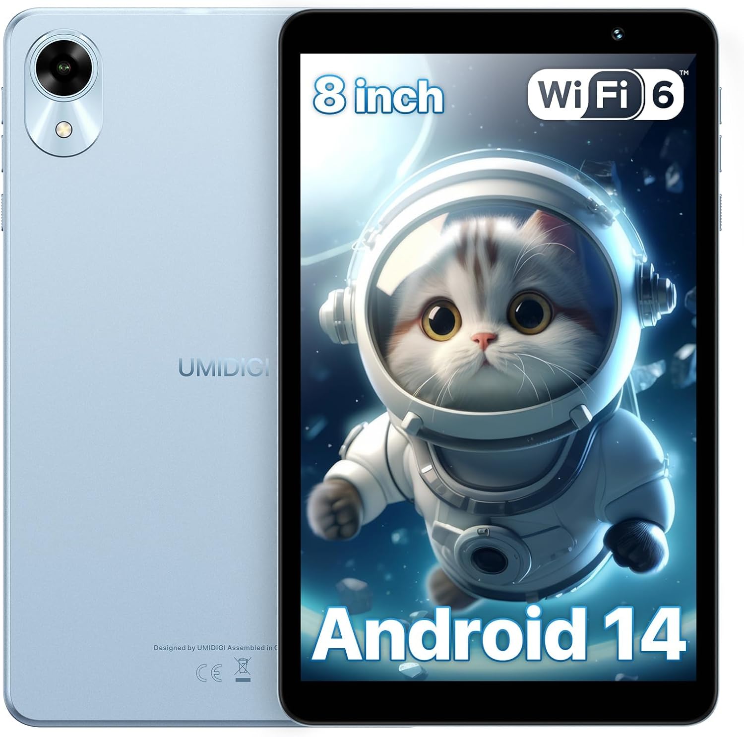UMIDIGI Android 14 Mini Tablet Portable,5G-WiFi 6 Tablet 8 inch android,7GB+32GB(1TB TF) Quad-Core 2.0GHz, HD 1280 * 800 IPS Dispaly,G1 Tab Mini Pad,Small Tabet lite/5000mAh/Dual Cam/BT/OTG/GMS/Blue