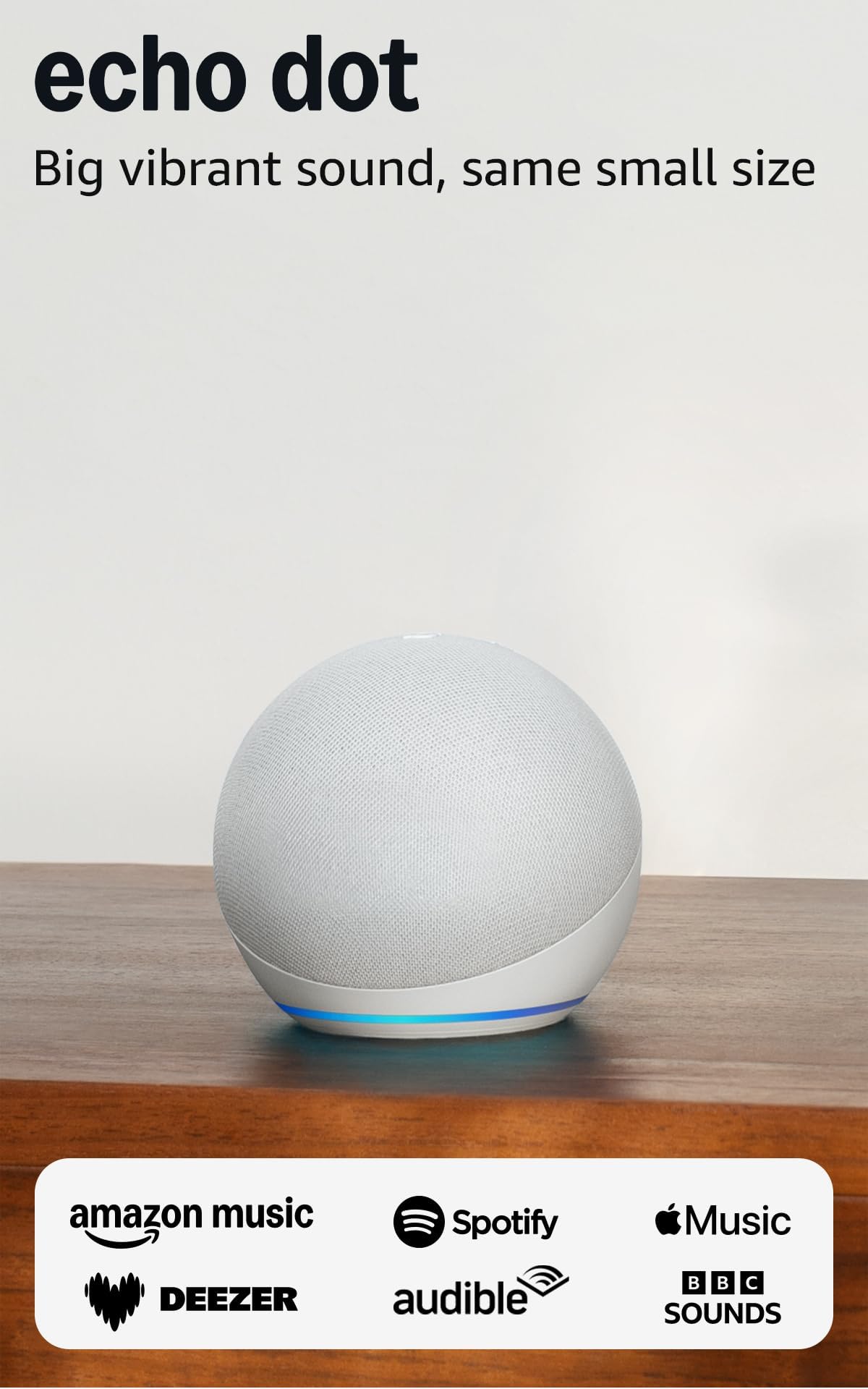 Echo Dot (Newest gen) | Bluetooth smart speaker with big vibrant sound and Wi-Fi | Glacier White, with Alexa+ Early Access