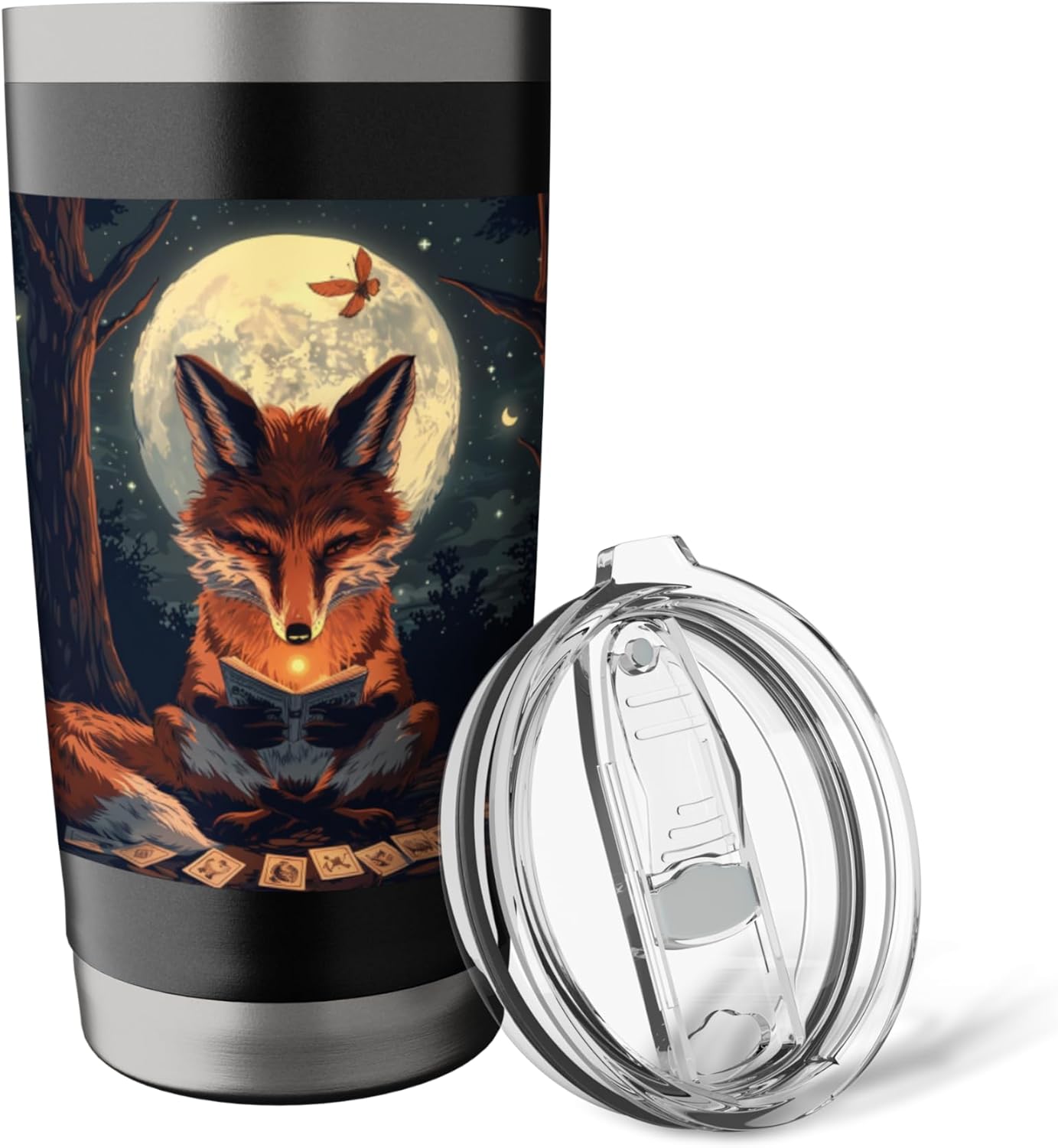 Fox Lover Vixen Foxes Wildlife Animal Foxes Stainless Steel Insulated Tumbler - Image 5