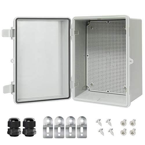Vista 30 de Caja de conexiones IP65 impermeable de plástico ABS con bisagras, cubierta transparente de policarbonato, caja de proyectos eléctricos con placa