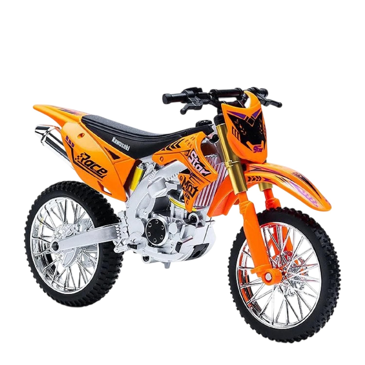 KTRS Enterprise Die-Cast Motocross Dirt Bike Toy with Light & Sound | Premium Metal Off-Road Motorcycle Model | Free Wheel Action-image-3