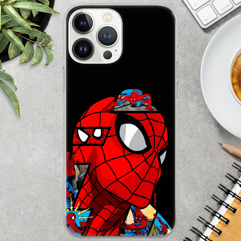 Funda Oficial Marvel Para IPhone 13 Pro Max – Diseño Spider-Man 002, TPU Flexible, Bordes Elevados, Compatible Con Carga Inalámbrica QI, Licencia Original
