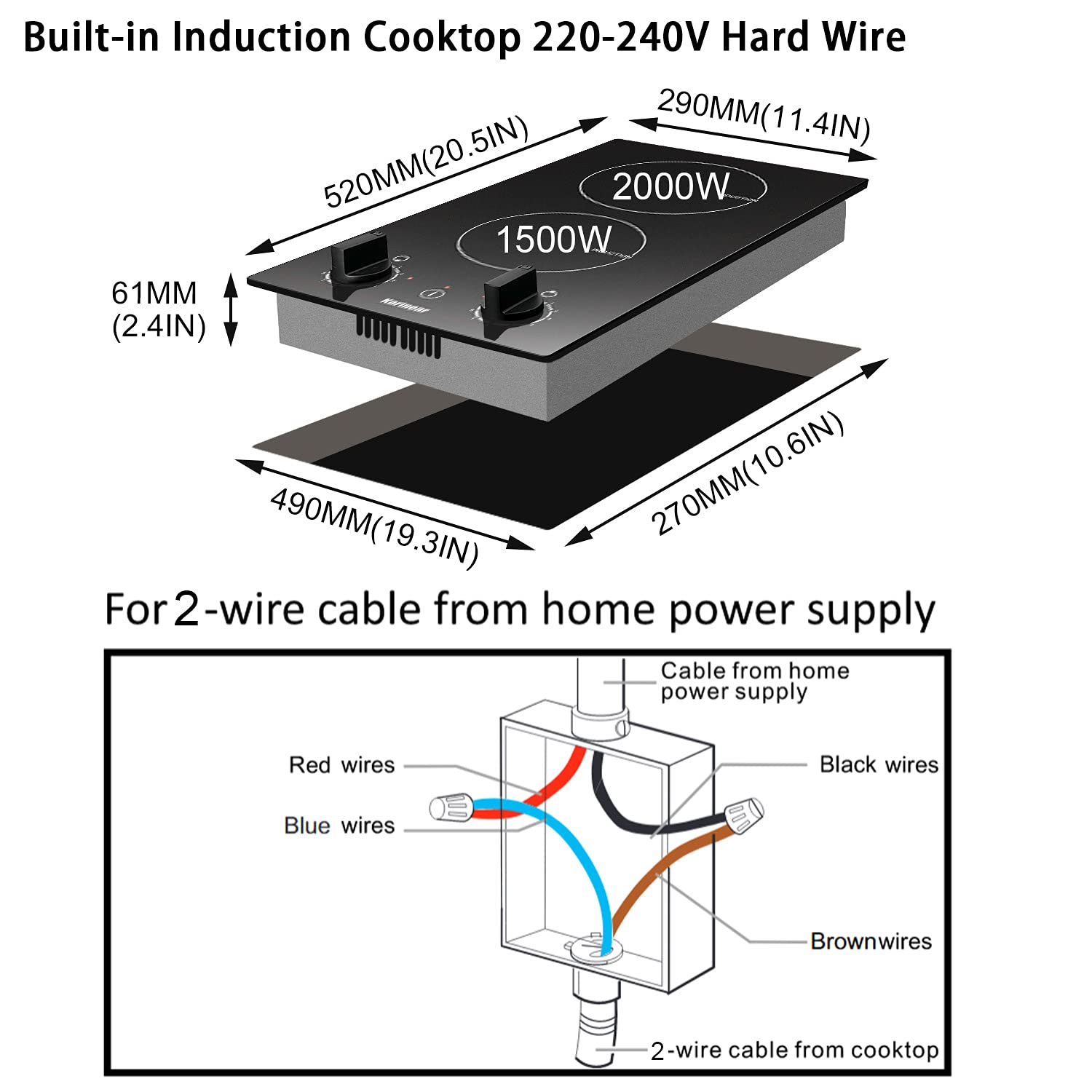 Buy Karinear Dual Burner Induction Cooktop 12 Inch Electric Stovetop, 2