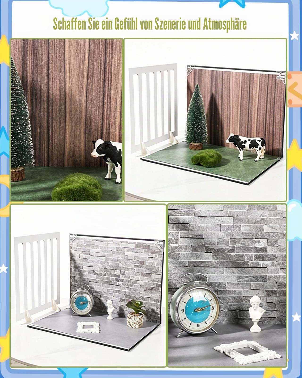 22 Stück Fotografie Hintergrund Boards Set, Fotohintergründe für Lebensmittelfotografie, 24 Muster, kleines Produkt, Hintergrund-Tischplatten-Set für Schmuck Kosmetika Lebensmittel, 42 x 29cm