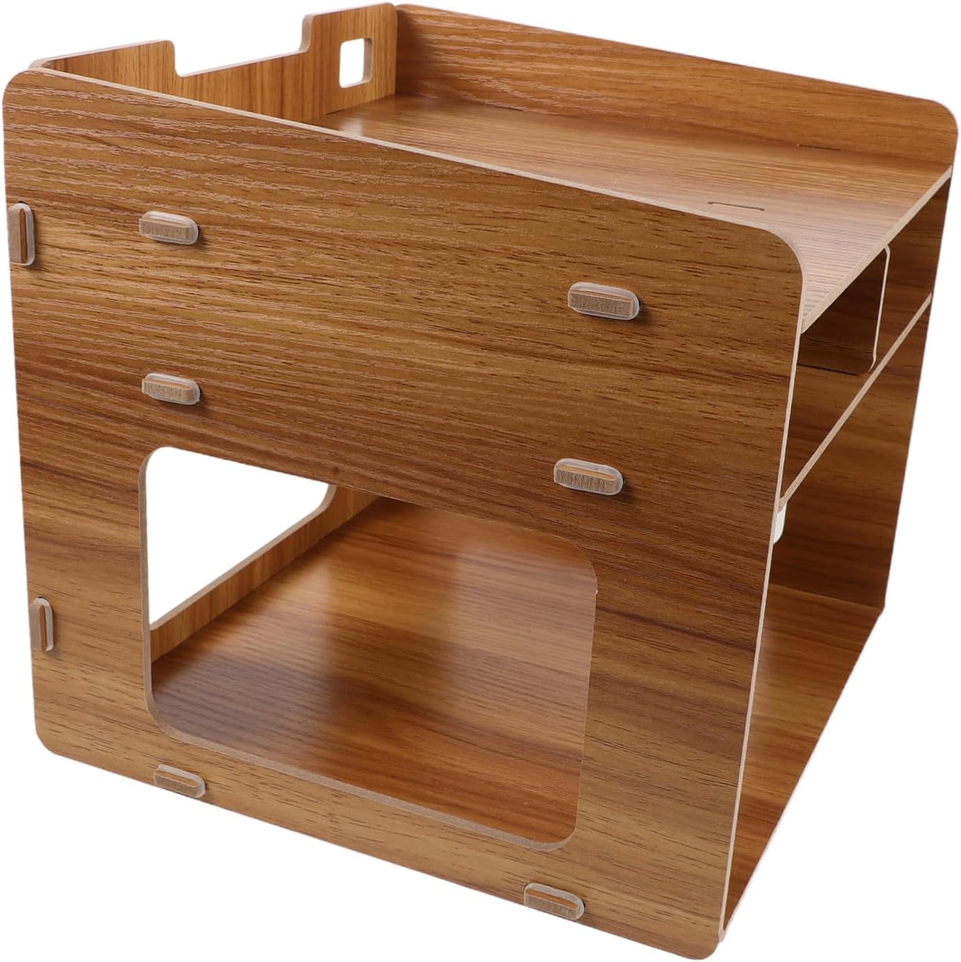 Organizer Rack Load-Bearing Home for Office Strong, Desktop Multilayer Wooden Stand and Reinforced Construction Space-Saving Tiered Storage Printer Paper