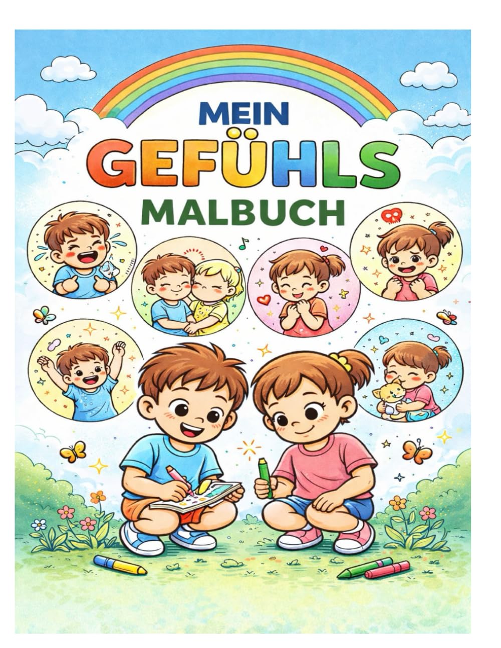 Mein Gefühls-Malbuch für Kinder ab 4 Jahren: Emotionen erkennen & verstehen - Mit liebevollen Ausmalbildern und dicken Linien