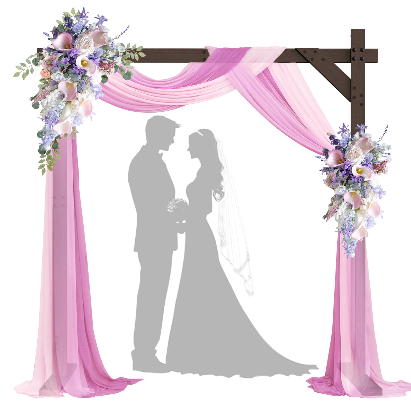 Photo 1 of Wooden Wedding Arch – 7.48FT Square Wood Backdrop Stand for Ceremony & Events, Sturdy Wooden Arbor for Wedding Decorations, Indoor & Outdoor Garden Arch Frame