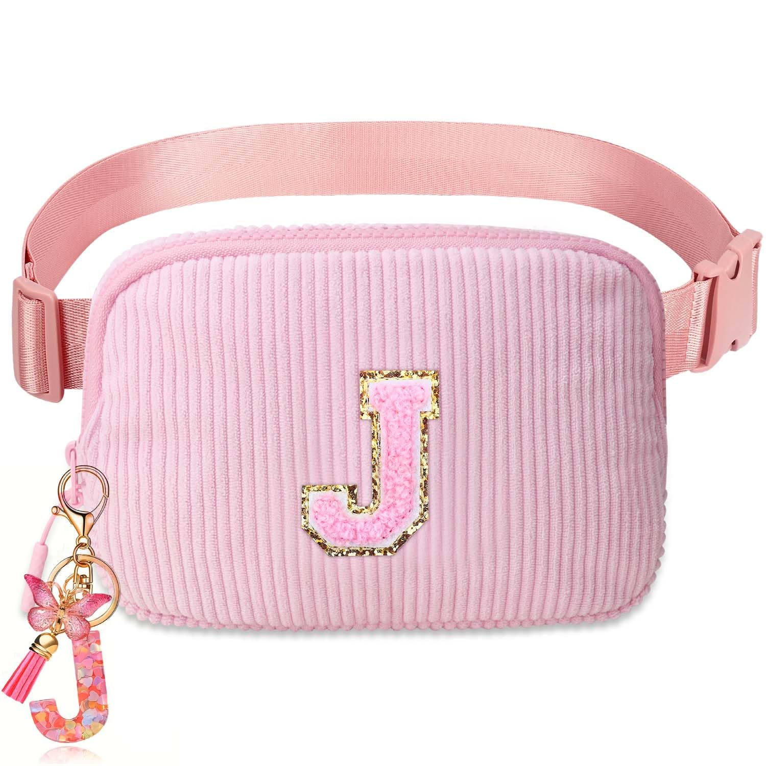 Belt Bag for Girls Gifts - Birthday Gifts for Teenager, Personalized Gifts for Mom Freind Sister Teacher, Graduation GiftsInitial Crossbody Bag Belt Bag for Women J