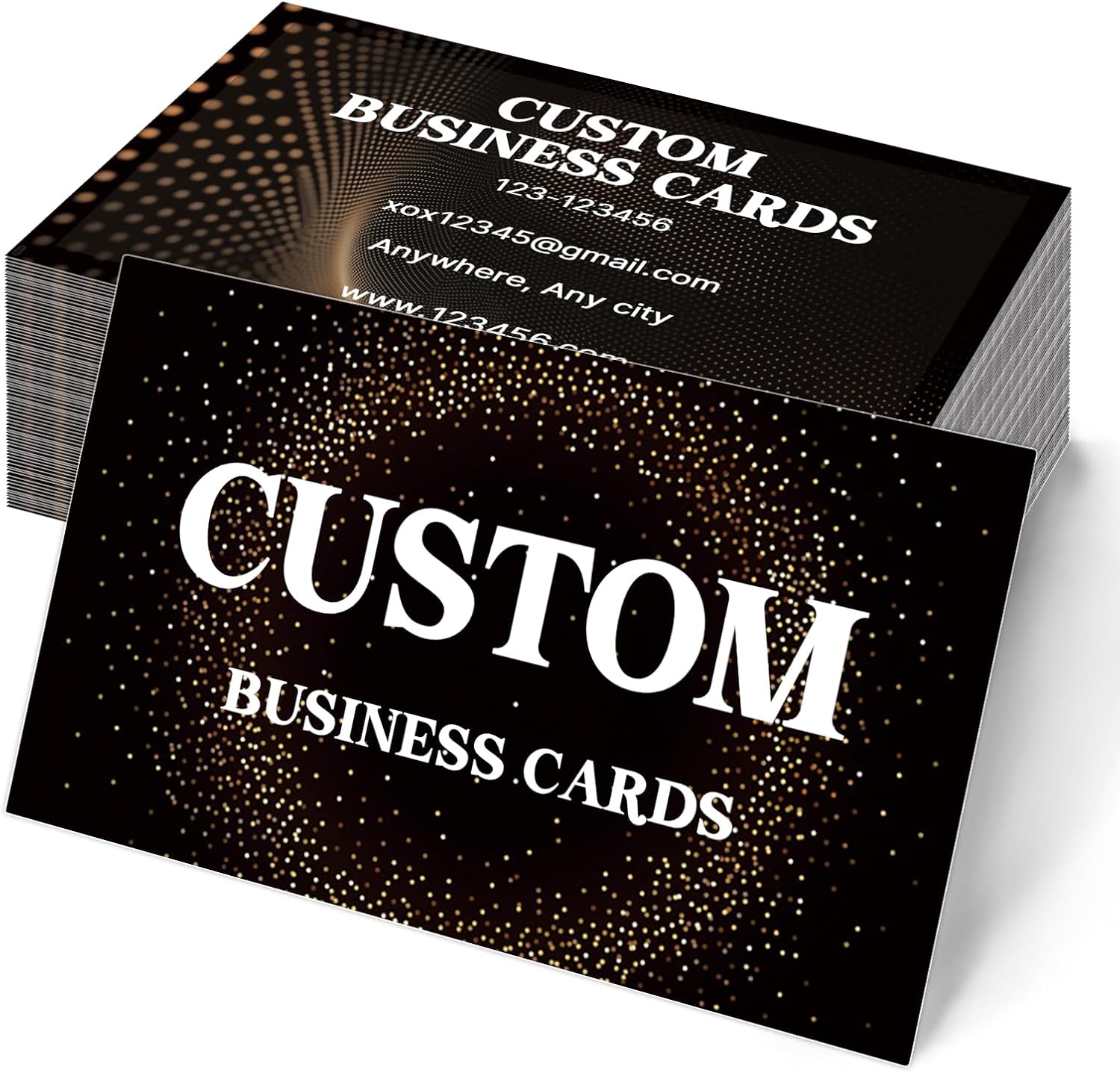 Custom Business Cards, Customizable Logo/Text/QR Code Double-Sided Printable 300gsm Waterproof Matte Paper 100/200/500/1000/2000 Pcs