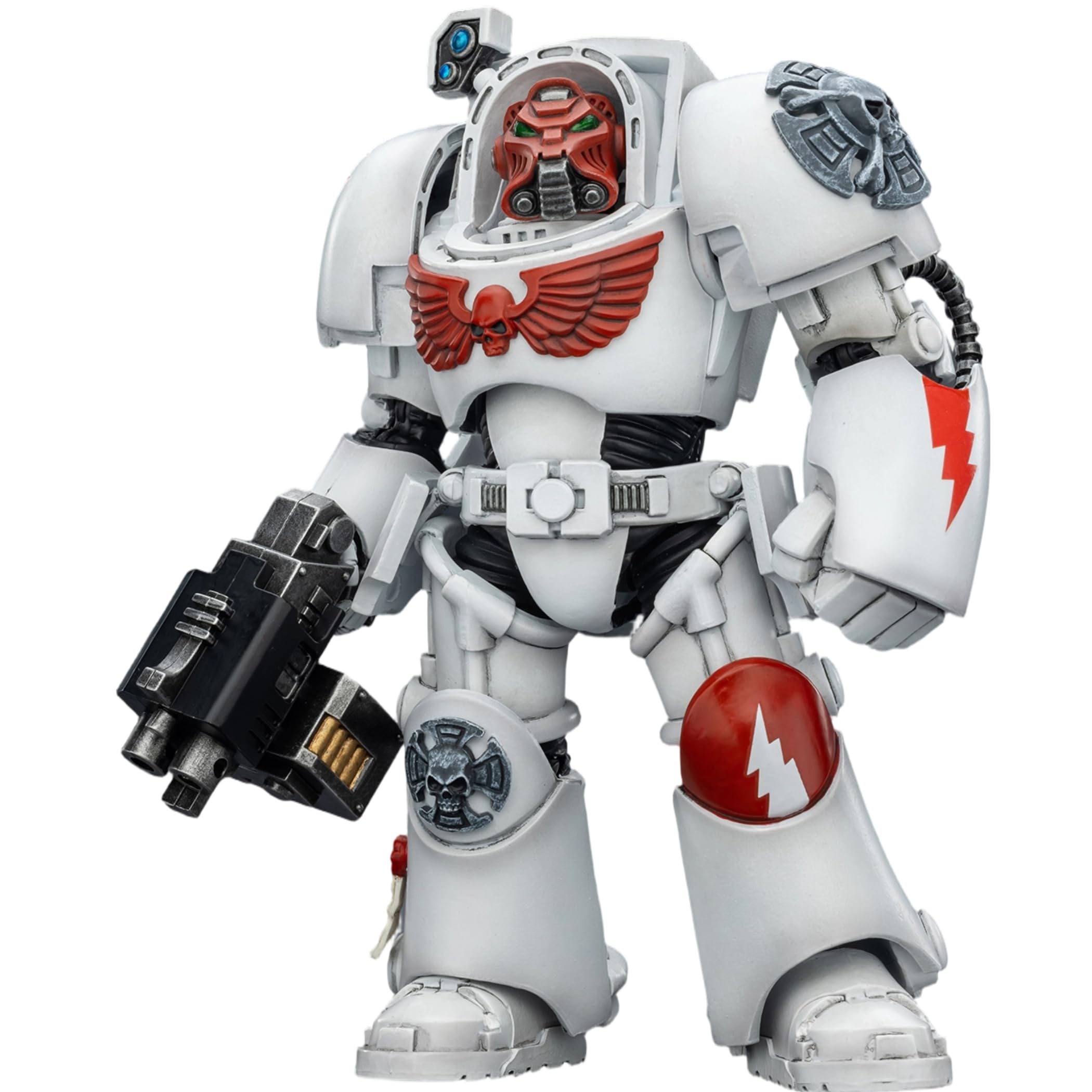JOYTOY Warhammer 40K 1/18 Action Figures White Scars Terminator 2 with Power Fist and Storm Bolter 5.6Inch Collectible Model Birthday Gifts Warhammer Series Model