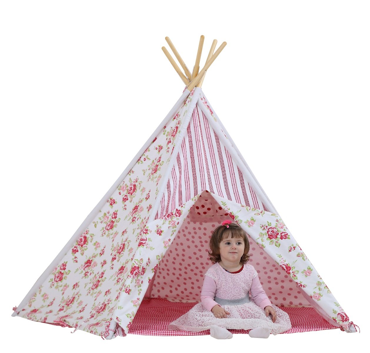 Outdoor Rose Floral Teepee Tent 