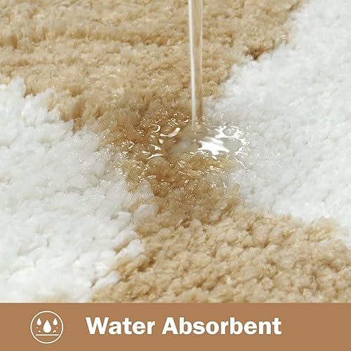 Miniatura 5 de Uphome Tapetes de baño para baño, 18 x 26 pulgadas, diseño floral, moderno, antideslizante, suave, lavable a máquina, absorbente, de secado rápido,