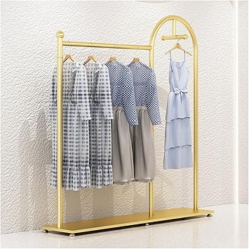 Metal Clothing Rack, Clothes Garment Coat with Bottom Shelf, Boutique Display Stand, Bedroom Wardrobe Shelves47.2x15.7x59in