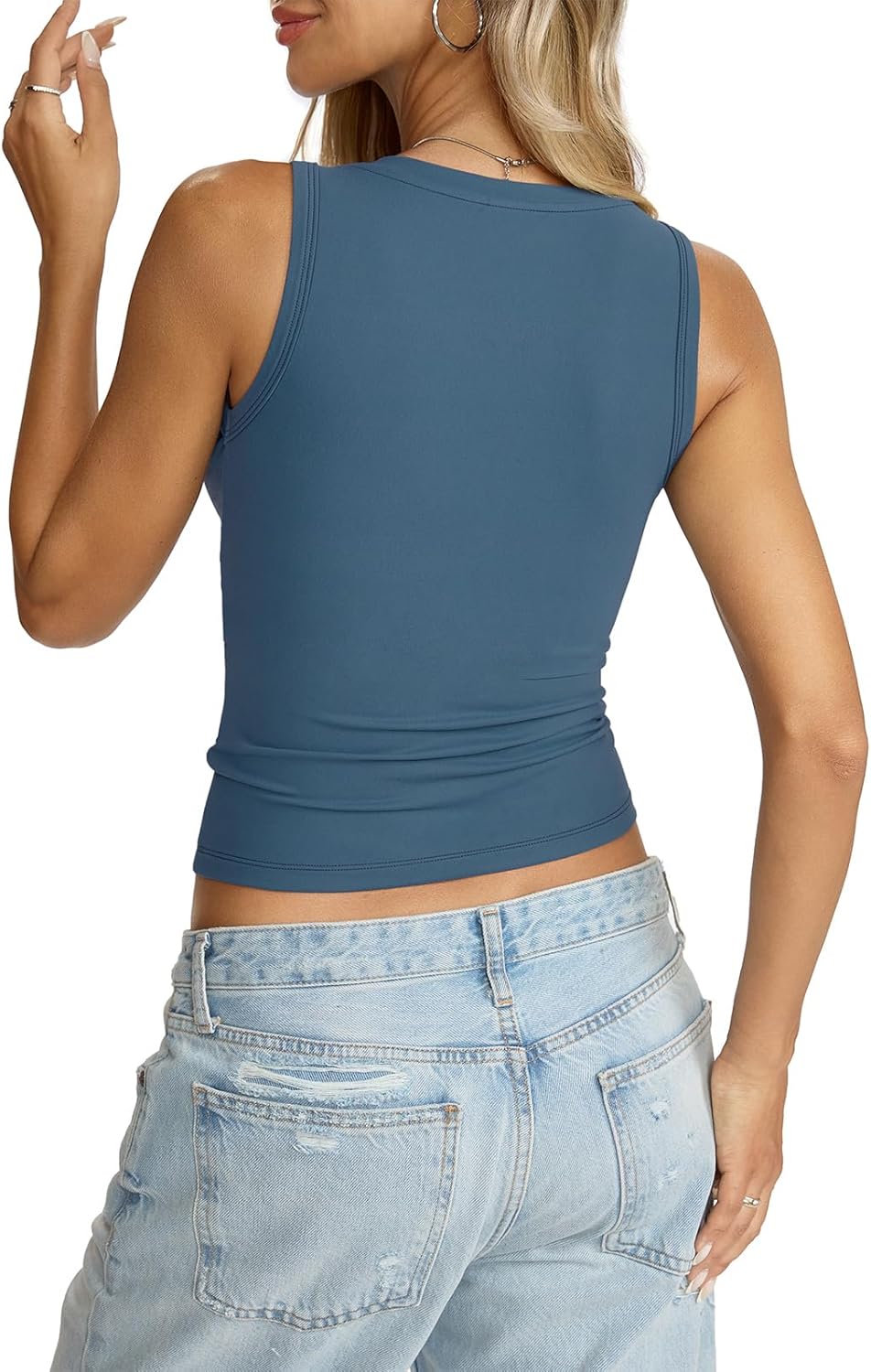 Womens V Neck Tank Tops Sleeveless Slim Fit Shirts Summer Going Out Fashion Outfit Clothes 2026 - Image 6