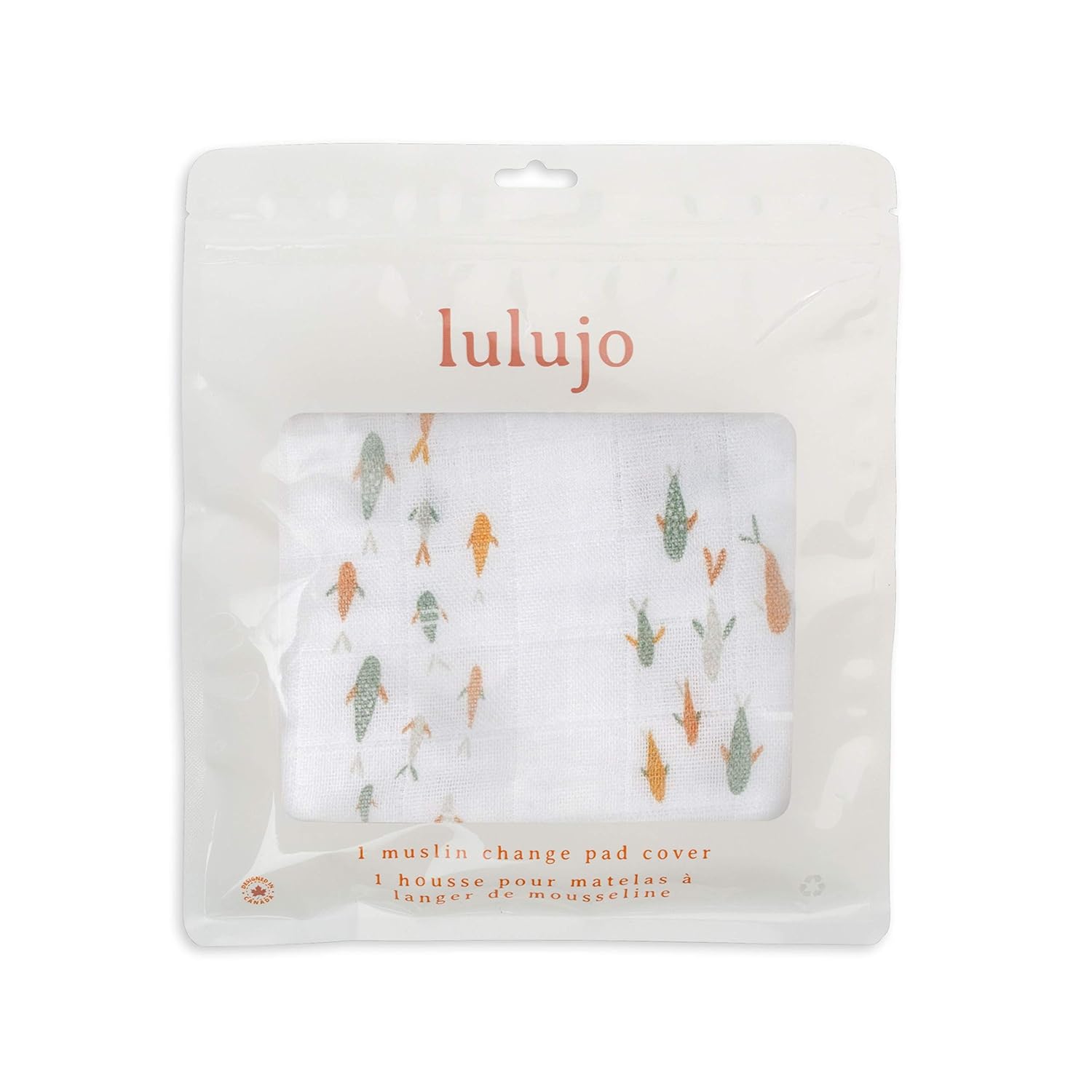 Lulujo Muslin Change Pad Cover - Fitted Changing Pad Cover for Boys and Girls -32"x17", 1 Pack (Fish)