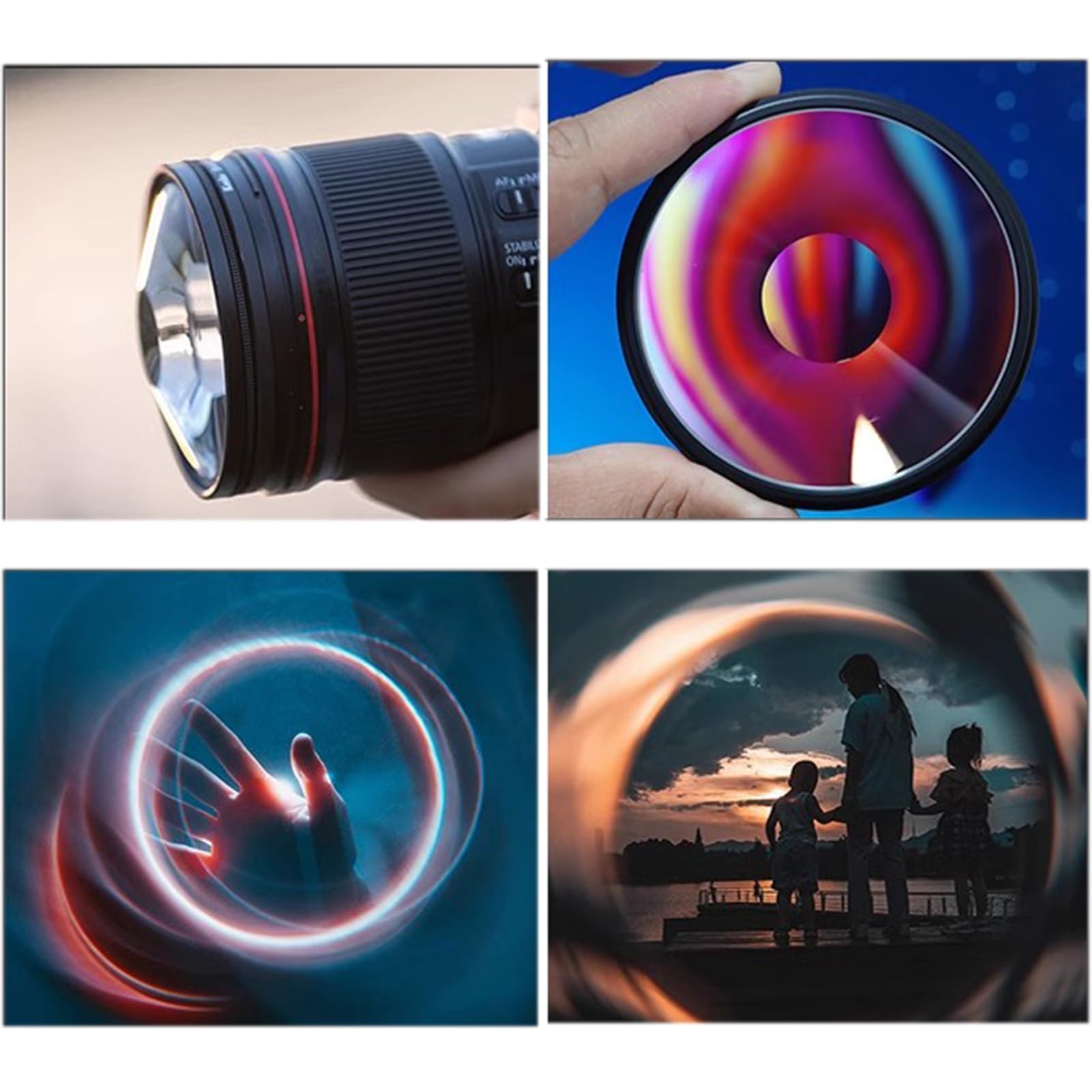 Effekt-Kameraobjektivfilter, optisches Glas Prismenfilter mit Aufbewahrungstasche für SLR-Fotografie