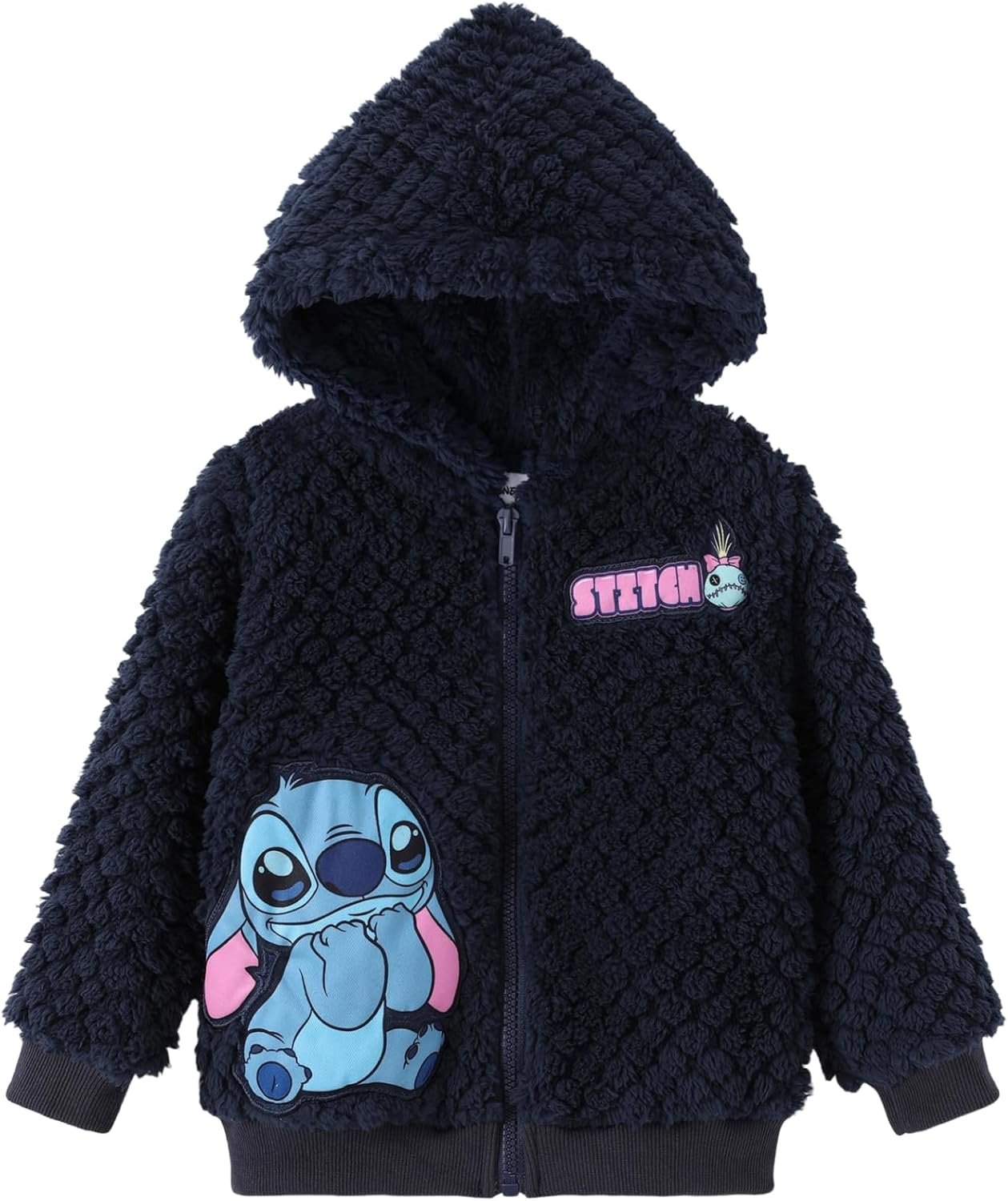 Disney Stitch Minnie Frozen Princess Girls/Boys Fleece Jacket Zipper Sherpa Fuzzy Hoodie Warm Winter Coat Outwear 2-13 Years