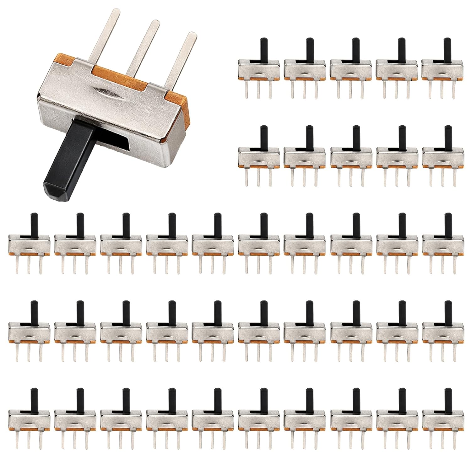 20 PCS Slide Switch Micro Switches 1P2T 2 Position, SPDT Mini Toggle Switches Vertical Panel Mount Knob for Breadboard(SS12D00)