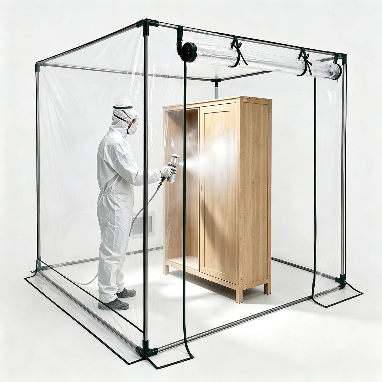 Extra Large Paint Booth 6 X 6 X 6.5ft, φ0.75 Galvanized Steel Tube Frame
