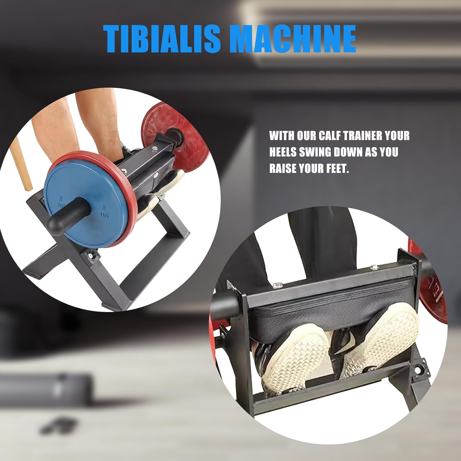 Adjustable Tibia Dorsi Calf Machine, Calf Raise Machine for Leg Stretching, Tibialis Trainer, Strength Training Leg Equipment, Fit 2 Inches Weight Plates