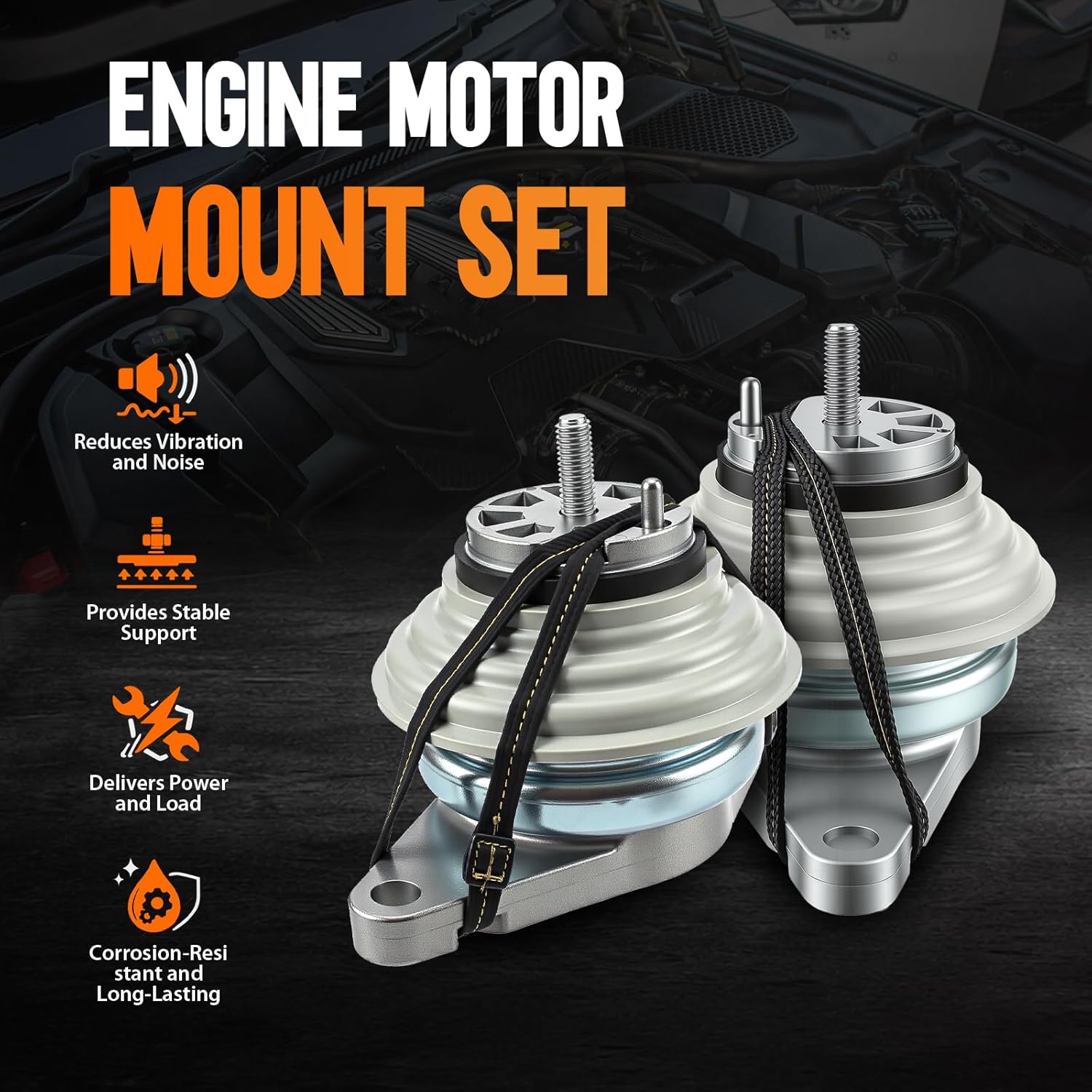 AUTOKAY Engine Motor Mount Front Left and Right for Jaguar XF XJ 2013-2019 3.0L AWD C2D19070, 2Pcs