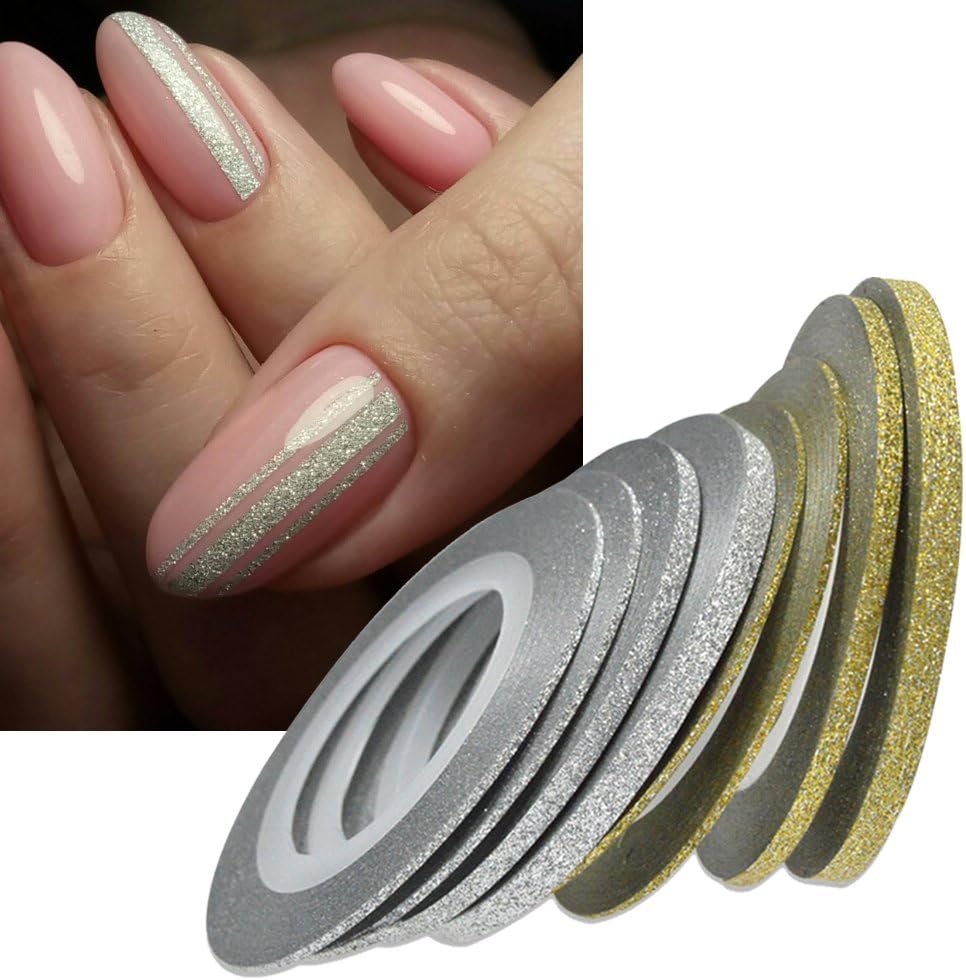 1Rolls Nail Art Glitter Gold Silver Stripping Tape Line Strips Decor Tools 1Mm2mm3mm Nail Sticker DIY Beauty Accessories BENC275 3mm Silver