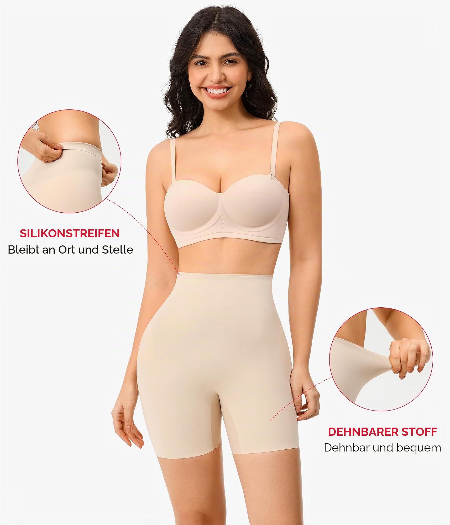 Nebility Damen Butt Lifting Shapewear – Integrierte Hüft- und Po-Pads, mittelhohe Taille, gepolsterte Shaper-Shorts, Booty Enhancer Lifter