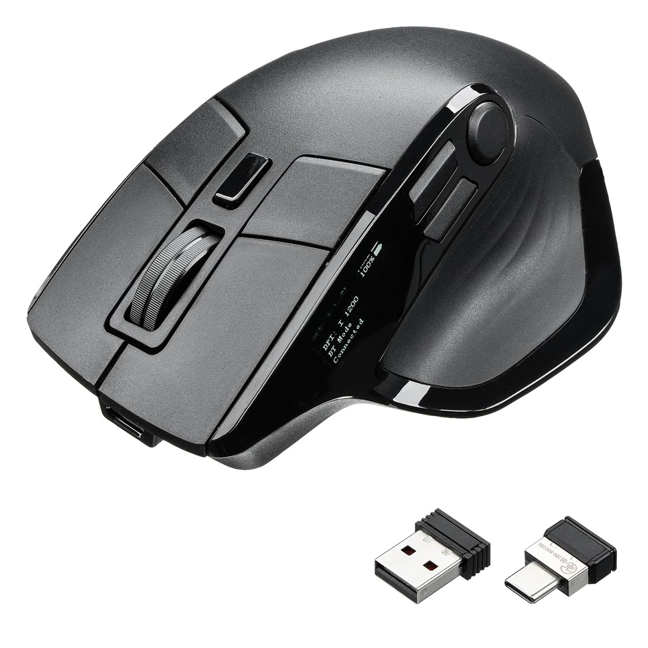 サンワダイレクト 多ボタンマウス 無線 Bluetooth 2.4GHz 高速ス…