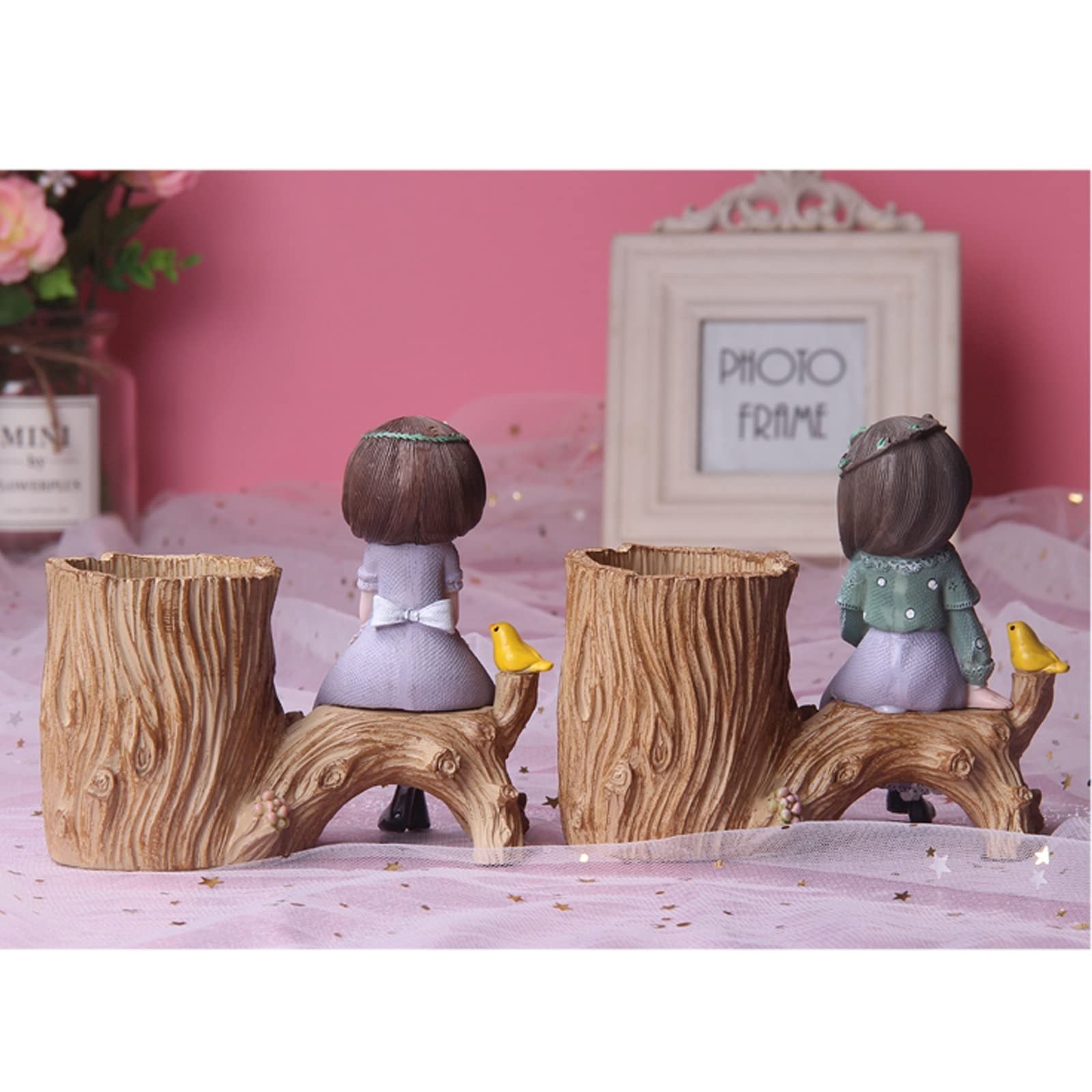 pojemnik na pędzle Creative Fashion Małe świeże długopis uchwyt biurko Organizator Box Resin Ołówek Uchwyt Biurko Schludny Pióro Uchwyt na biurko Kreatywne i przydatne pojemnik na długopisy(A)