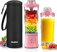 Vista 1 de Licuadora Portátil Exprimidor Personal para Batidos y Smoothies - Botella Mezcladora Eléctrica de Proteínas de 20 OZ con Funda Aislante, Tapa